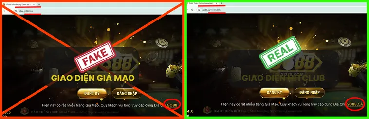 Bật Mí Cho Bạn Làm Sao Để Biết Đâu Là Website Go88 Chính Hãng 2 Khi truy cập, link thật Go88.com tải nhanh và ổn định, còn link giả Go88.com thường chậm và xuất hiện pop-up.