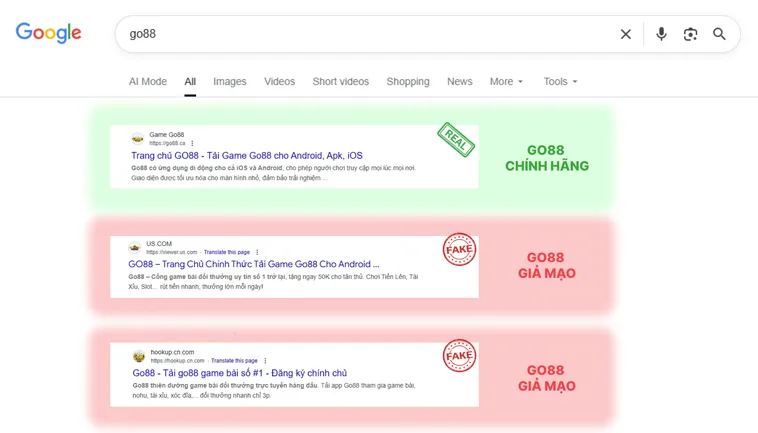 Bật Mí Cho Bạn Làm Sao Để Biết Đâu Là Website Go88 Chính Hãng 3 Khi truy cập, link thật Go88.com tải nhanh và ổn định, còn link giả Go88.com thường chậm và xuất hiện pop-up.